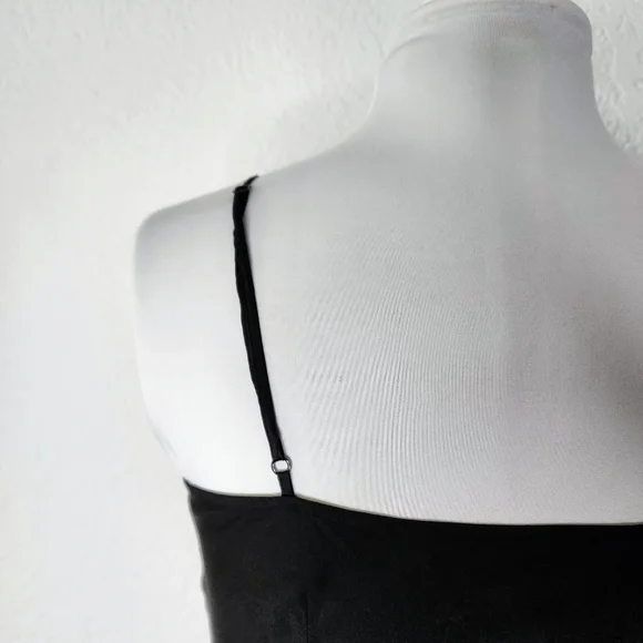 Rachel by Rachel Roy Black Silky Slip Dress w Adjustable Spaghetti Straps Sz S - Picture 6 of 9
